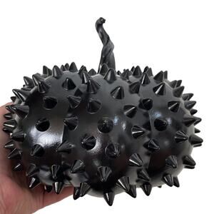 Rachel Zoe Halloween Black Pumpkin Studded Spikes Decor Goth New w Tags